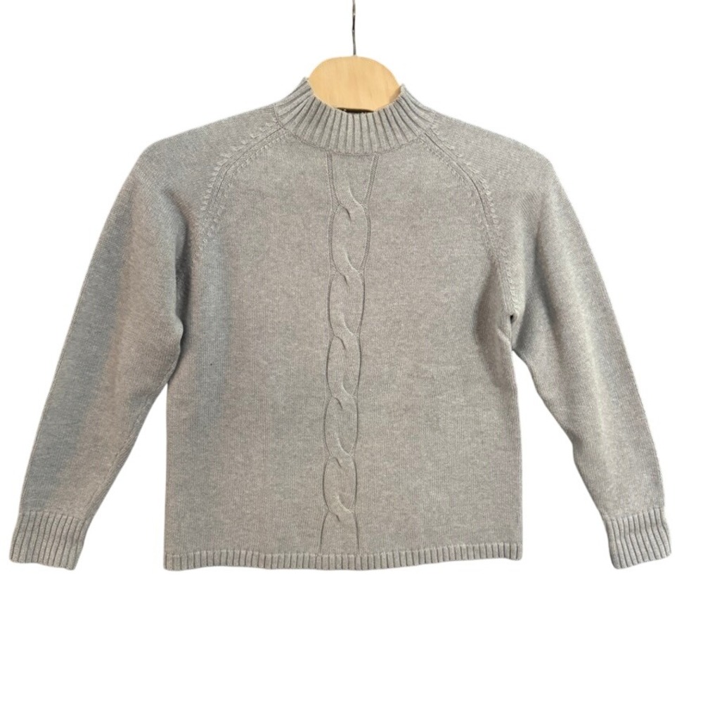 Alex Stevens Mens Gray 100% Cotton Mock Neck Cable Knit Pullover Sweater Large